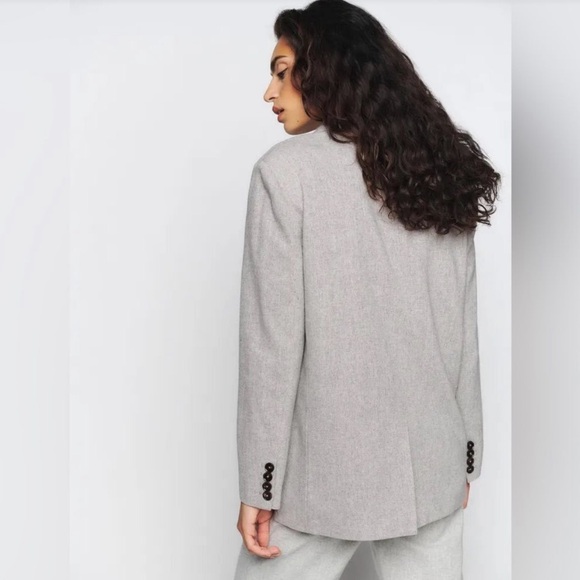 REFORMATION CATRINA BLAZER IN LIGHT GREY - Picture 5 of 9